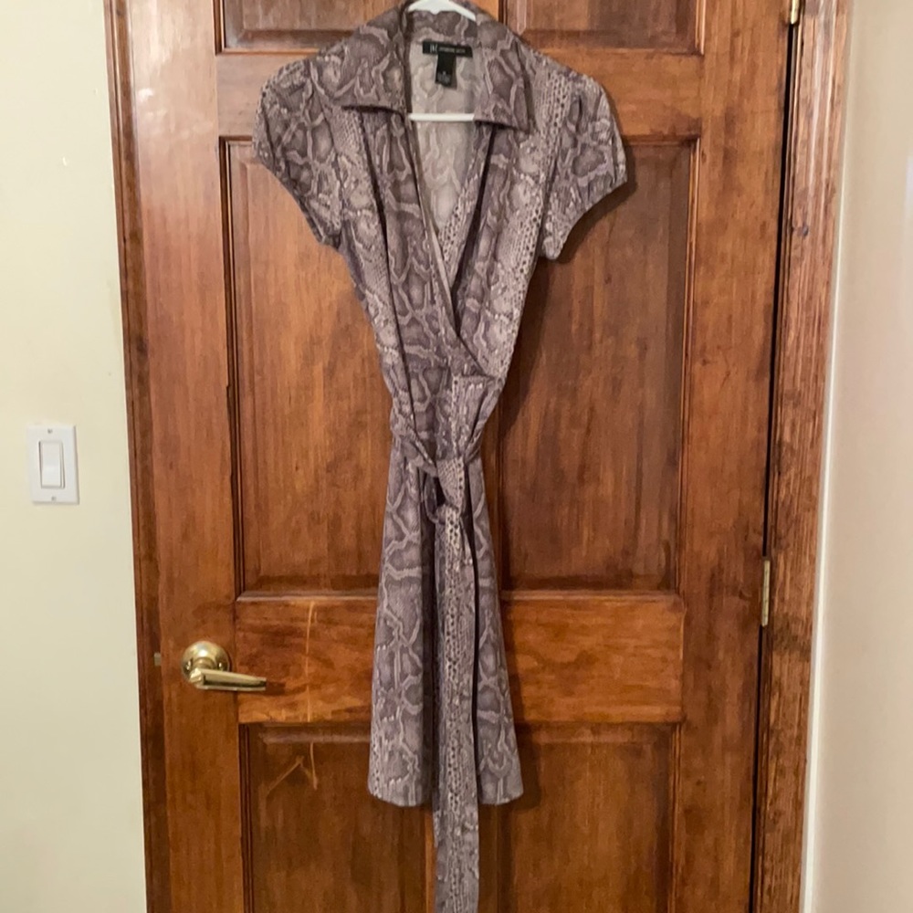 Size M- Snake print, tie dress.